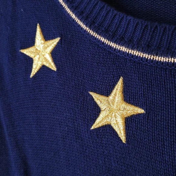 Embroidered Nautical Sweater With Anchor and Stars - Picture 3 of 6